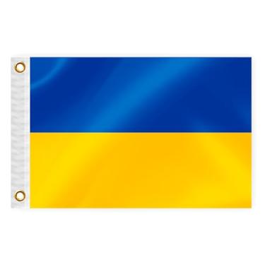 Imagem de Bandeira náutica de barco da Ucrânia 30 x 45 cm bandeira marinha ucraniana dupla face nylon pequeno iate vela pontão ATV bicicleta caminhão motocicleta bandeira com 2 ilhós de latão