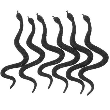 Imagem de IMIKEYA 100 piezas de serpientes de plástico negro 9,5x2,5x0,2 cm