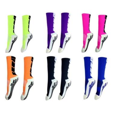 Imagem de Kit 6 Pares De Meia Esportiva De Futebol Antiderrapante