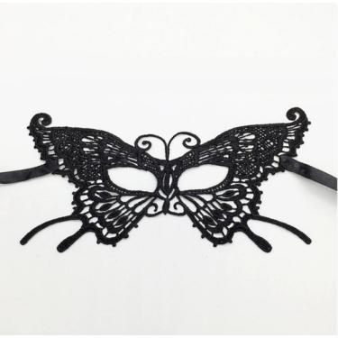 Imagem de Máscara Feminina Em Renda Small Butterfly Preta Baile Festas
