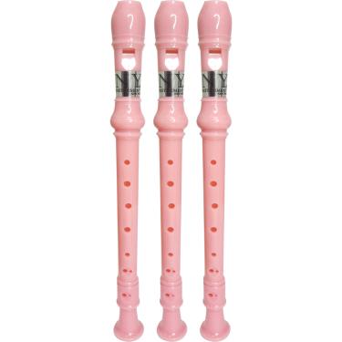 Imagem de Kit 3 Flautas Doce Germânica Rosa Claro FL 20G New York