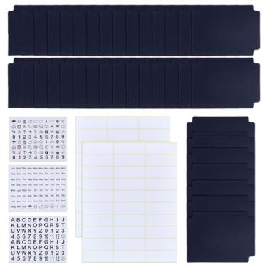 Imagem de MAYJOYDIY 50 peças divisórias pretas de crachá, divisórias de cartões de visita de 9,4 cm x 6,9 cm, organizador de cartões de índice de plástico com aba A-Z adesivos do alfabeto para conferências