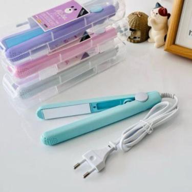 Imagem de Mini Chapinha Prancha Portátil Cerâmica Cabelo Liso Bivolt