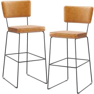 Imagem de Kit 2 Banquetas Altas Cozinha Allana L02 material sintético Whisky - L