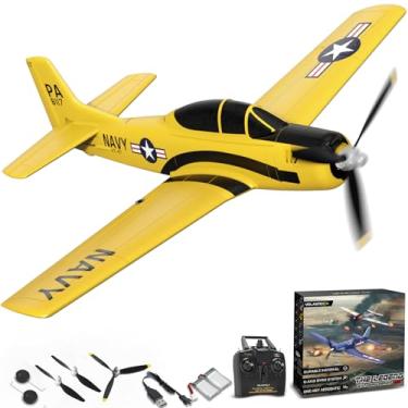 Imagem de VOLANTEXRC RC Plane for Beginners, 4CH WWII RC Airplane T28 Trojan with Aileron, 2.4Ghz Remote Control Plane with Xpilot Self Righting&One Key Aerobatic for Adults (761-9 RTF Yellow)