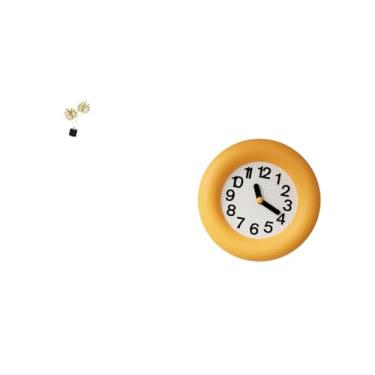 Imagem de Fenteer Escultura de Folha de Ferro, Ornamento para Mesa, Armário, Lareira de Inauguração, com Relógio de Parede Analógico Silencioso Contemporâneo para Cozin