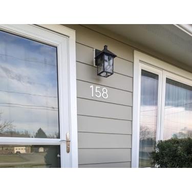 Imagem de Números de casa branca de 10 cm 8, números de caixa de correio de acrílico branco fosco de fácil instalação, placas de endereço para portas externas, apartamentos, fazendas e hotéis