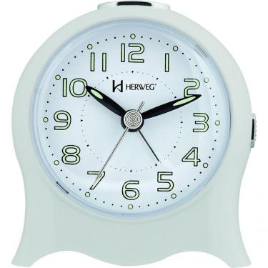 Imagem de Relógio Despertador Quartz Silencioso Pilha Luz Branco - Branco