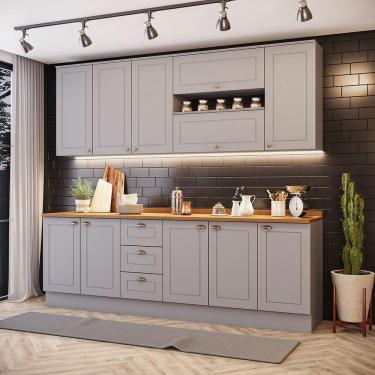Imagem de Cozinha Compacta Com Tampo 7 Peças Amy Casa 812 Cinza