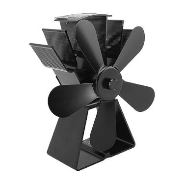 Imagem de ZJchao 5 fã de Lareira Geração Auto -energia Geração de Calor fã de Fogão para o Querosene Fogões Fogões de Madeira Acampando Em Casa (Preto)