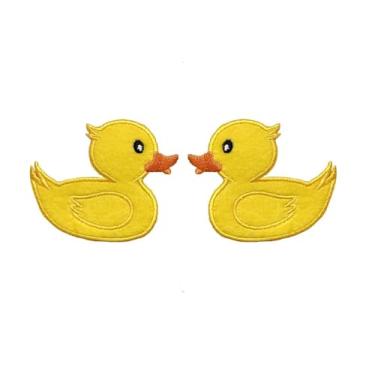 Imagem de Pato amarelo, pato de borracha, bordado, aplique de ferro (pato virado para a esquerda e direita)
