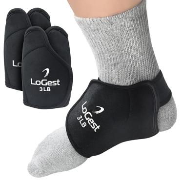 Imagem de LoGest Pesos para pés com fechos – 450 g, 900 g, 1,4 kg, 1,8 kg - Vendido em pares confortáveis de neoprene acolchoado seguro peso dos pés levanta pernas, cachos nas pernas, lunges, panturrilha