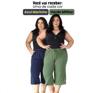 Imagem de Kit Com 2 Calça Plus Size Pantacur Feminina Malha Viscolycra - Generic