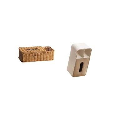 Imagem de Fenteer Caixa de Lenços Umedecidos Multiuso para Armazenamento de Guardanapos, Controle Remoto E Uso em Escritório, Capa Dispensadora Retangular para Quarto,