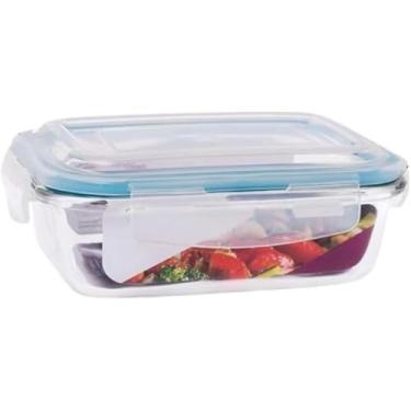 Imagem de Conjunto de Potes Herméticos de Vidro, Tampa com Trava, Recipientes para Armazenamento de Alimentos, Retangular, Transparente (6)