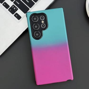 Imagem de MVVKKY Capa protetora para celular Samsung S23FE, cor gradiente, silicone macio, à prova de choque, com lentes, tipo para-choque (para Samsung S23FE/rosa azul)