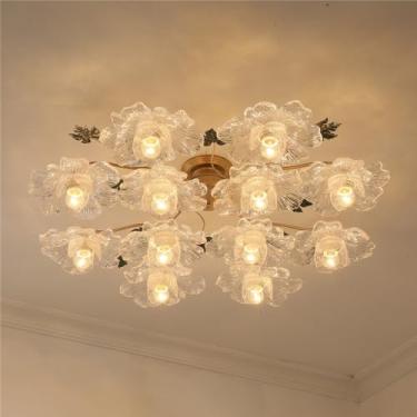 Imagem de Luminária de teto estilo pastoral americano, criatividade francesa, para sala de estar, restaurante, quarto, escritório, casa de campo, café, loja de roupas, decoração em LED, lâmpada em for