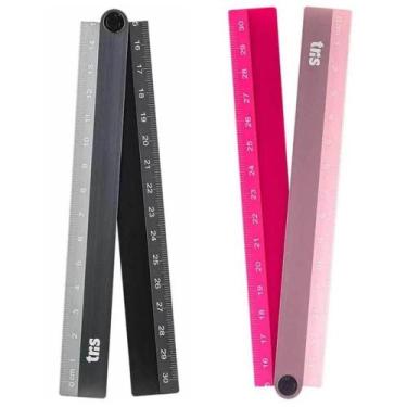 Imagem de Régua Metálica Holic All-30cm-Dobrável-Cartela C/1 un - Tris, PRETA