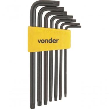 Imagem de Jogo Chave Torx T10-t40 Tipo L Longa Vanád7 Pç Vtx5 Vonder