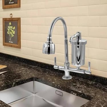 Imagem de Torneira Com Filtro Gourmet Bancada Luxo 1/4V + 3Refil - Cro