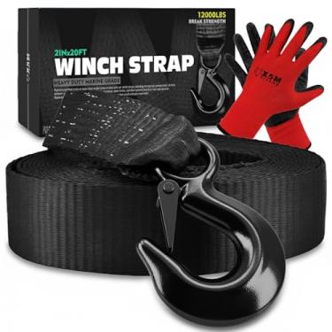 Imagem de Correia de guincho de barco com substituição de gancho, 5 cm x 20 pés-5,443 kg, correia de guincho de barco para guincho manual, acessórios de reboque de barco para guinchos de reboque da X5MPLXPMX