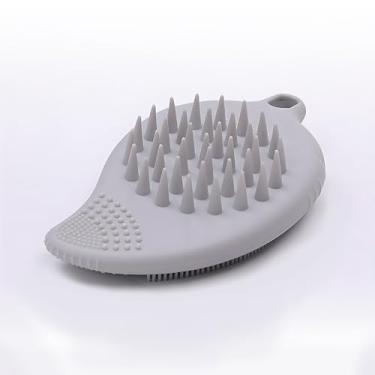 Imagem de Escova de silicone 2 em 1 para rosto e couro cabeludo - Limpador de cravos e shampoo massageador de grau alimentício
