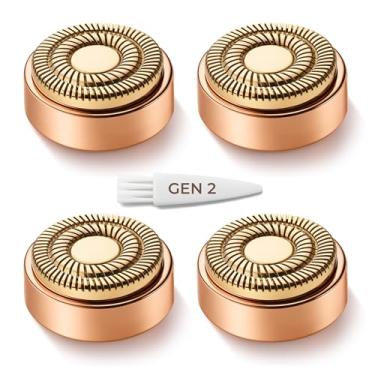 Imagem de Cabeças de Reposição para Removedor de Pelos Faciais Finishing Touch Flawless para Mulheres, Também Compatível com Profeir innobeaut gurelax EVIEY KRADAA VISOFO bikurpia Aparador (Kit com 4) (Gen2)