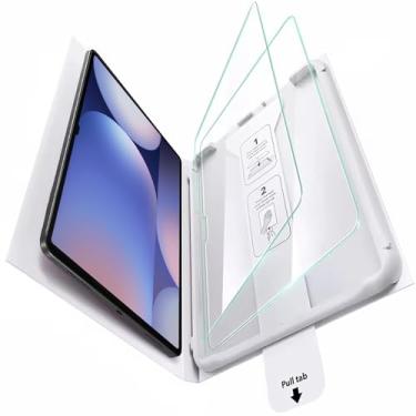 Imagem de zonyee Pacote com 2 protetores de tela para Samsung Galaxy Tab A9+/A9 Plus (11 polegadas) SM-X810/SM-X816B, película de vidro temperado HD transparente 9H com bandeja de fácil aplicação, compatível