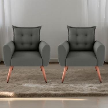 Imagem de Jogo De Poltronas Decorativas Park Suede Cinza