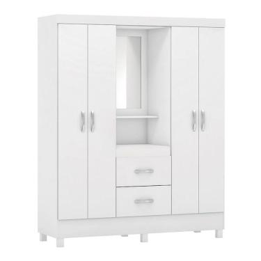 Imagem de Guarda Roupa Capelinha Lord 4 Portas Flex Branco Com Espelho - Demóbile Branco