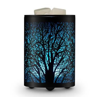Imagem de ENAROMA Aquecedor elétrico de cera derrete com 7 cores LED que mudam de luz metal árvore óleo óleo queimador para decoração de casa