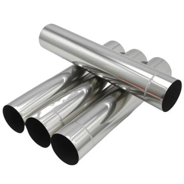 Imagem de Newnessai 4 peças de chaminé de aço inoxidável, 6 cm de diâmetro, 32 cm de comprimento, tubo de fogão resistente à temperatura, adequado para fogões de acampamento e tubos de escape de motorhome