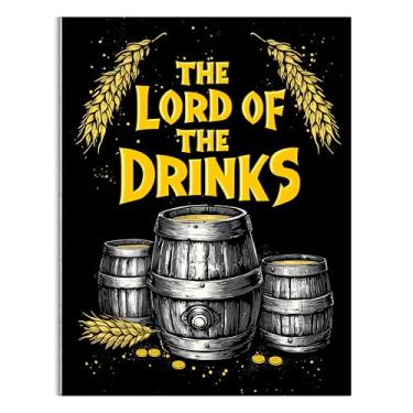 Imagem de HK Studio Decoração de bar, O Senhor das Bebidas - Placa de bar, sem moldura 33 cm x 43 cm