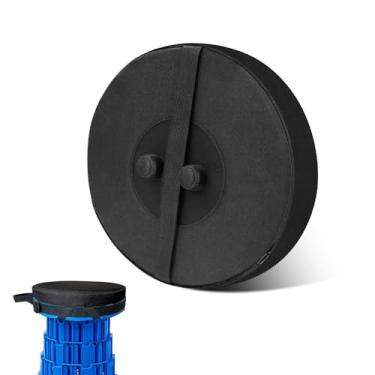 Imagem de Quxddy Almofada redonda confortável de tecido Oxford antiderrapante para cozinha, bar e banquetas (preto)