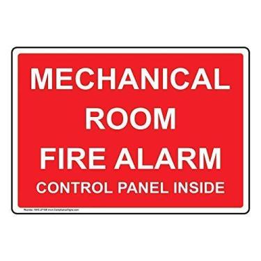 Imagem de Lilyanaen Novo painel de controle de alarme de incêndio mecânico de placa de metal de alumínio para ambientes externos e internos 30,5 x 20,3 cm