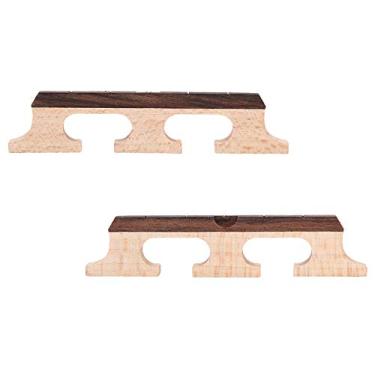 Imagem de SPYMINNPOO 2 Peças Ponte Banjo de 5 Cordas, ébano Bordo Banjo Ponte Peças Acessórios Substituição para de 5 Cordas