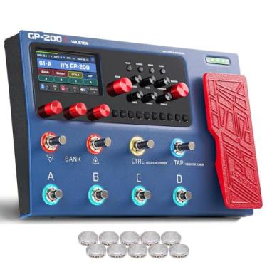Imagem de Pedal processador multiefeitos VALETON com pedal de expressão FX Loop MIDI I/O Amp Modelagem IR Gabinetes Simulação Estéreo OTG Interface de áudio USB GP-200X