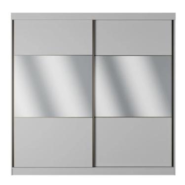 Imagem de Guarda Roupa Casal 2 Portas de Correr c/Espelho Gavino 238cm (Branco Fosco)