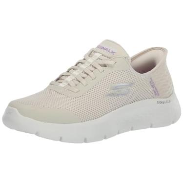 Imagem de Skechers Tênis feminino Go Walk Flex Hands Free Slip-ins - Grand Entry, Off-white, 7 Wide