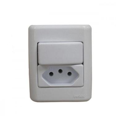Imagem de Sistema Perlex Branca (1 Simples+Tomada 10A) 3081/11Br, Branco