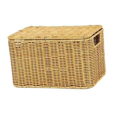 Imagem de IEUDNS Cesto de vime ao desgaste, prático e ideal para guardar utensílios diversos na cozinha, escritório e despensa, 28 Cm X 18.5 Cm X