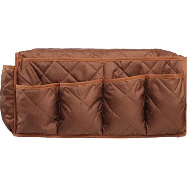 Imagem de Bellcon Organizador de poltrona para cadeira reclinável, marrom, café, sofá, apoio de braço, organizador com 14 bolsos para poltrona, suporte de controle remoto, telefones, iPhones, chaves, livros