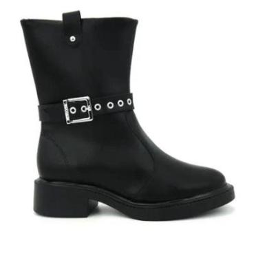 Imagem de Bota Feminina Vizzano Preta Cano Médio Fivela Estilosa-Feminino