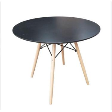 Imagem de Mesa De Jantar Redonda Eames Eiffel 80cm  Preta