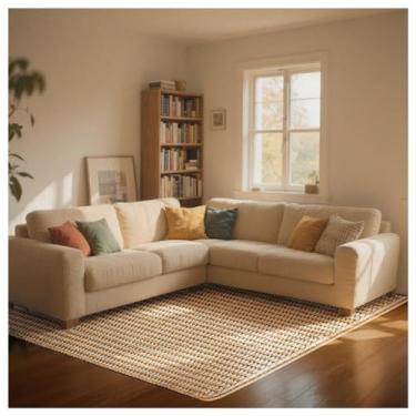 Imagem de SPXMQSS Tapetes de área para sala de estar, tapete de imitação de sisal para quarto, cor sólida, antiderrapante, lavável, resistente ao desgaste para sala de estar, quarto, dormitório, entrada