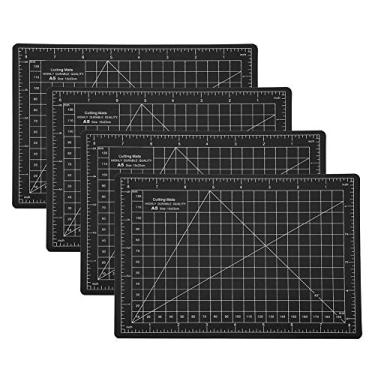 Imagem de Tapete de corte A5 PVC preto 4 peças placa de escala de gravação antiderrapante auto-restauradora para artesanato escultura em papel modelo fazendo pintura e escrita