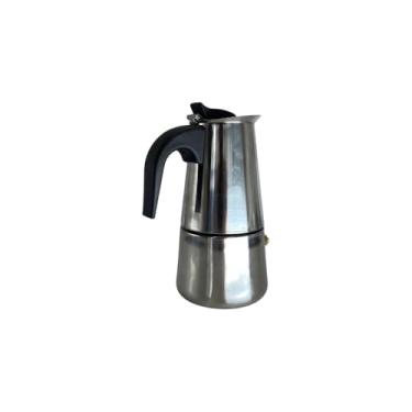 Imagem de Cafeteira Tipo Italiana, Inox, 200ml, 4 Xícaras, Alça Baquelite, 8,5cm x 16,5cm, Preparo por Infusão a Vapor