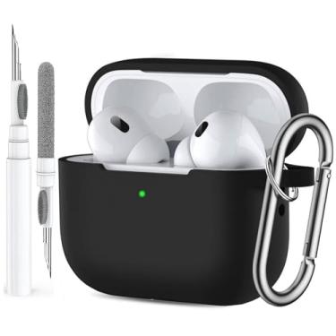 Imagem de Capa para Airpods Pro 2/1 geração para homens, mulheres e meninas, compatível com Airpods Pro 2ª/1ª geração, capa protetora de silicone macio Apple iPod Pro Gen com caneta de limpeza de chaveiro