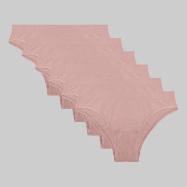 Imagem de Kit 6 Calcinhas Lupo Biquíni S. Costura Loba 40400, Nude, G