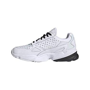 Imagem de adidas Originals Tênis esportivo feminino Falcon, Branco/Preto/Branco, 8